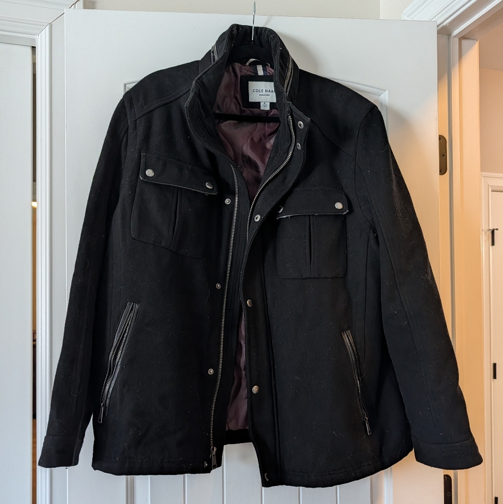 Cole Haan Men's Dark Jacket with Silver Accents